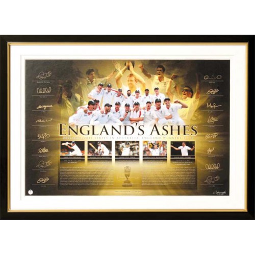 Ashes 2010/11 Print with original signatures