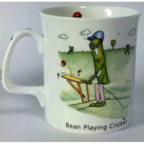 Bean Playing Cricket Bone China Mug